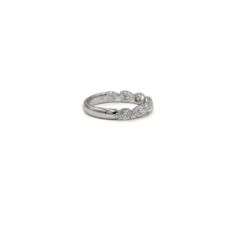 14kw 1.15ctw East-West Pear Lab Diamond Band
