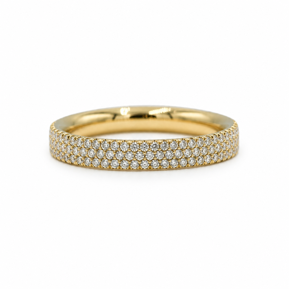 14ky .33ctw 3-Row Flat Pave Lab Diamond Band