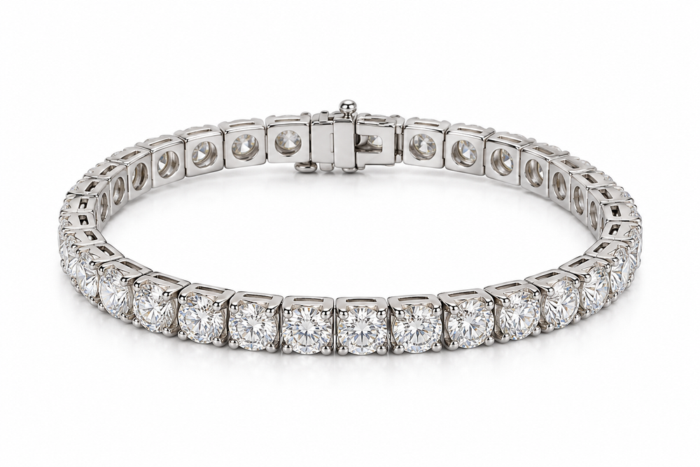14kw 16.5ctw Natural Diamond Tennis Bracelet