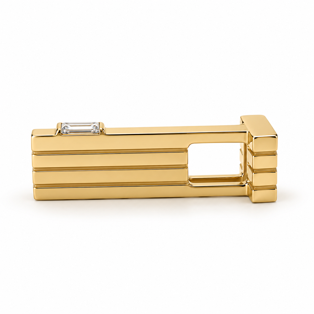 Slide-On .02 ct Baguette Diamond Initial - T