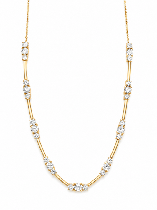 14ky .51ctw Spaced Tennis Necklace