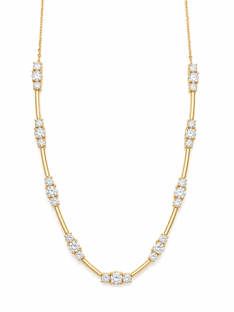 14ky .51ctw Spaced Tennis Necklace