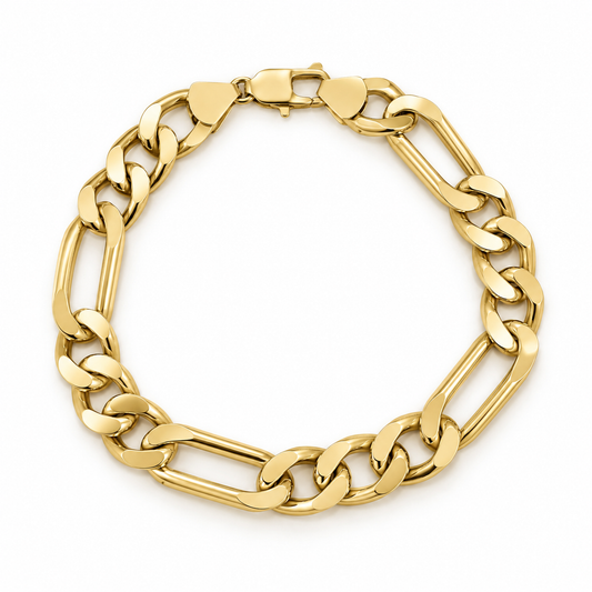 14ky 10mm Figaro 8" Bracelet