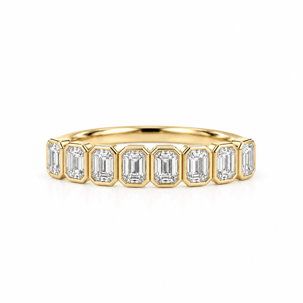 14ky 1.20ctw Radiant Cut Bezel Lab Diamond Anniversary Band
