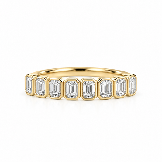 14ky 1.20ctw Radiant Cut Bezel Lab Diamond Anniversary Band