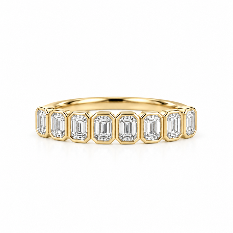 14ky 1.20ctw Radiant Cut Bezel Lab Diamond Anniversary Band