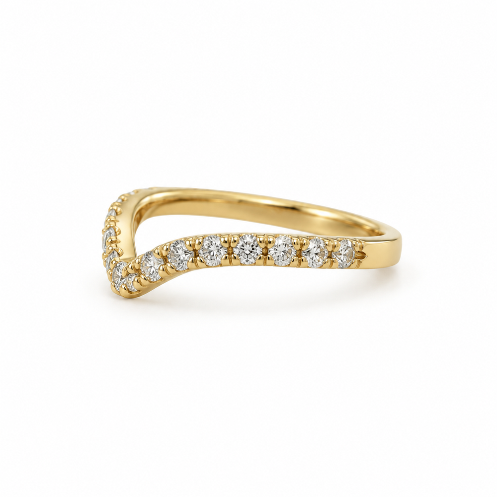 14ky .50ctw 2mm Diamond Pave Chevron Band