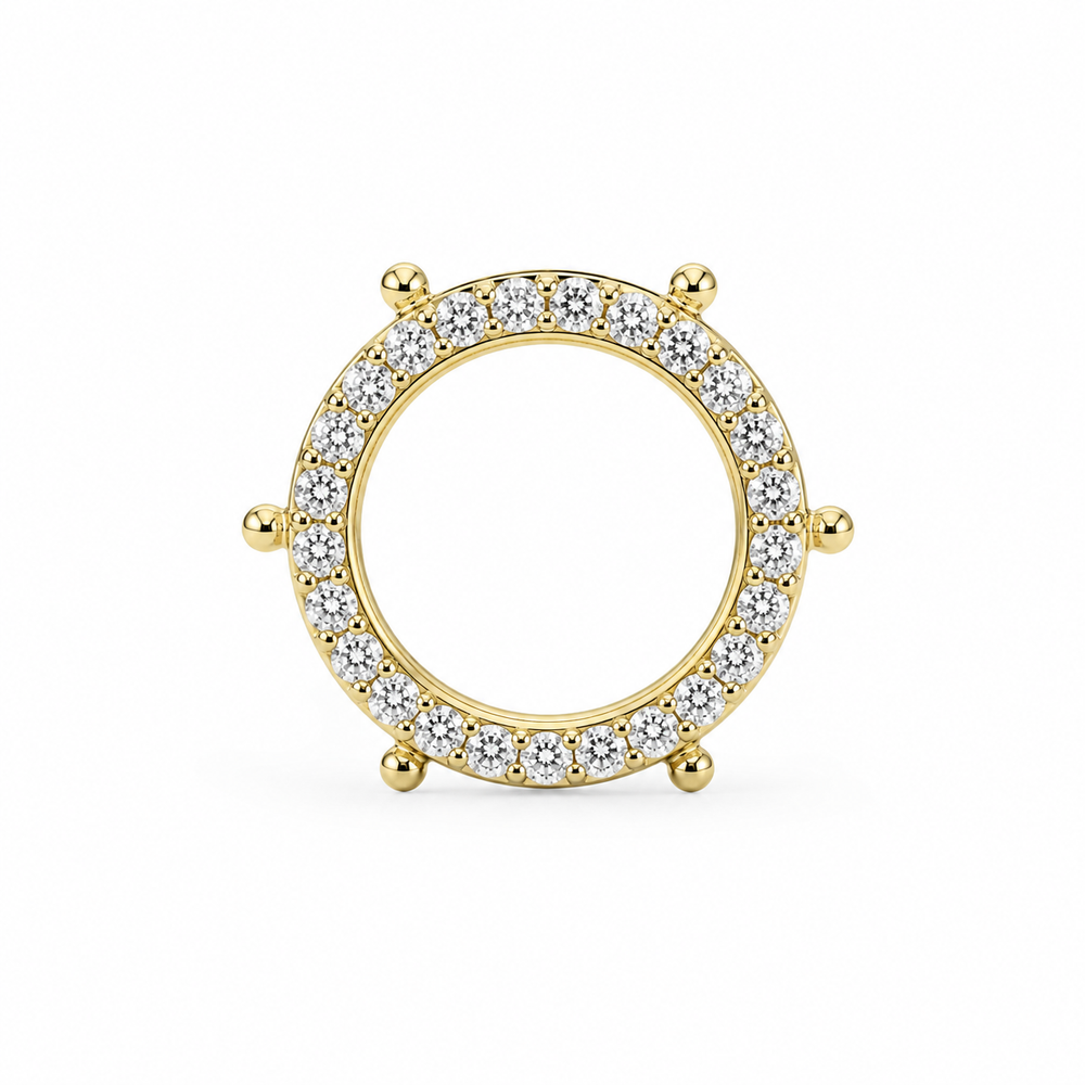 14ky .31ctw Pave Diamond Open Clasp