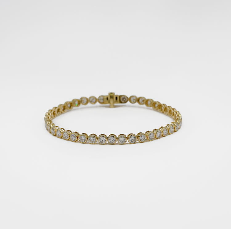 14ky 7.32ctw Lab Bezel Round Tennis Bracelet