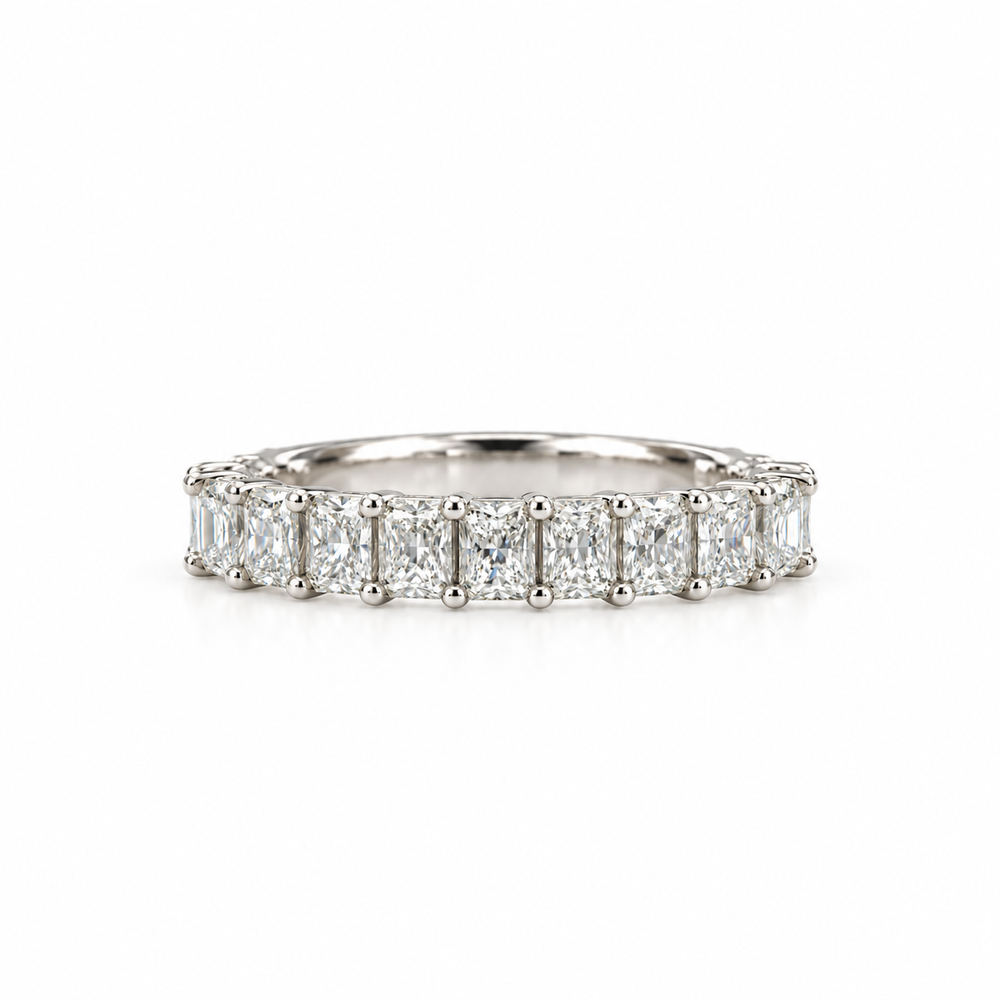 14kw 1.55ctw Radiant Cut Lab Diamond Anniversary Band