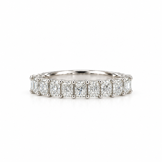 14kw 1.55ctw Radiant Cut Lab Diamond Anniversary Band