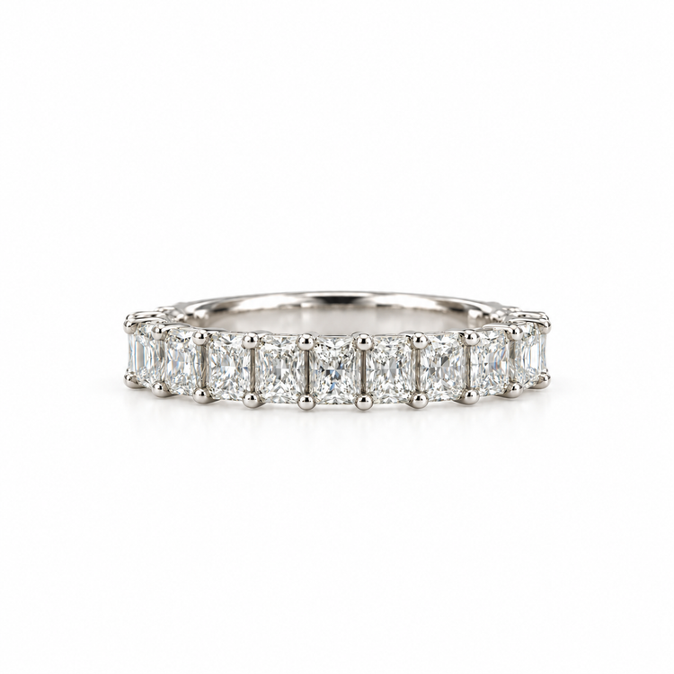 14kw 1.55ctw Radiant Cut Lab Diamond Anniversary Band