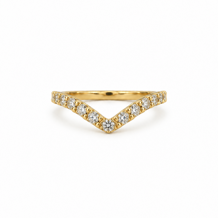 14ky .50ctw 2mm Diamond Pave Chevron Band