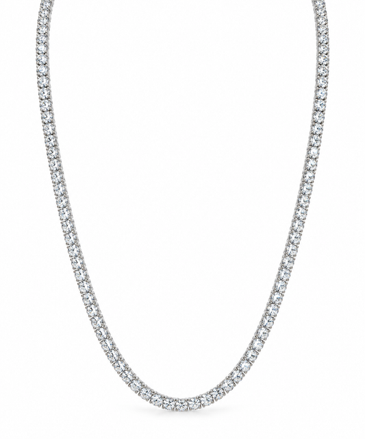 14kw 16.79ctw Lab Tennis Necklace