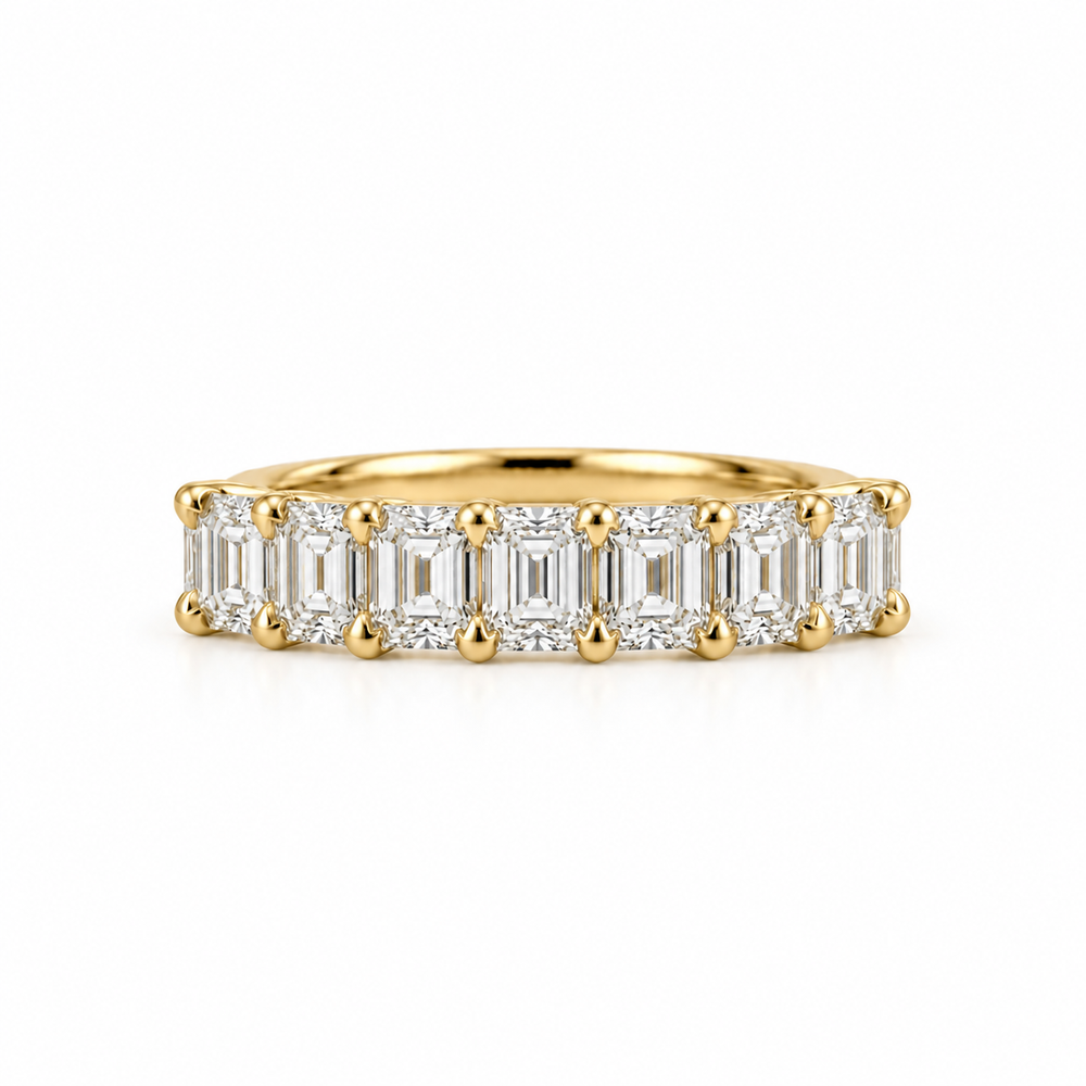 14ky 1.50ctw Emerald Cut Anniversary Lab Diamond Band