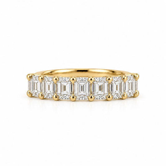 14ky 1.50ctw Emerald Cut Anniversary Lab Diamond Band