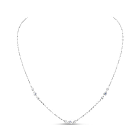 18kw .40ctw Milgrain Bezel Trio By-The-Yard Diamond Necklace