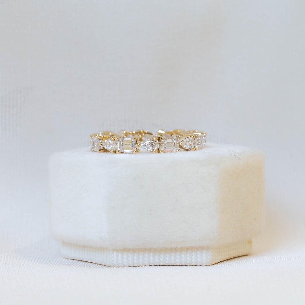 14ky 2.19ctw Pear & Emerald-Cut Diamond Band