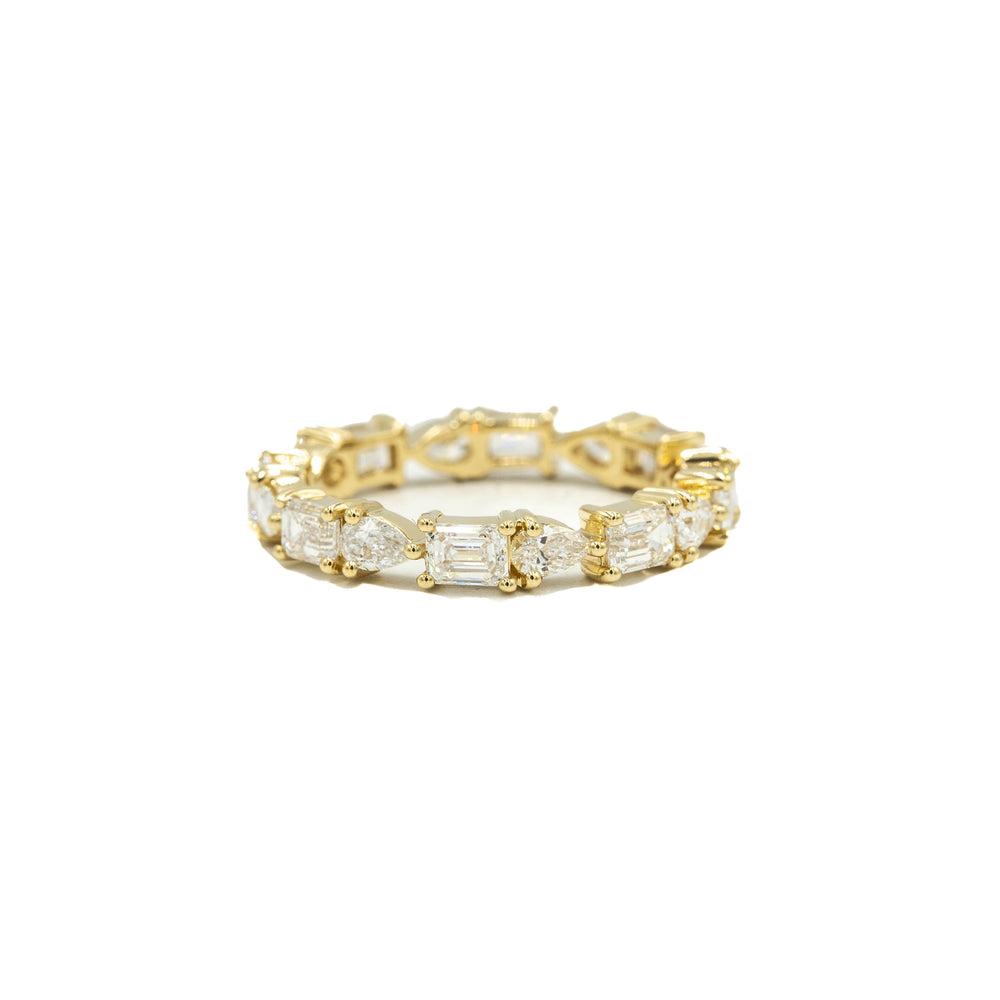 14ky 2.19ctw Pear & Emerald-Cut Diamond Band
