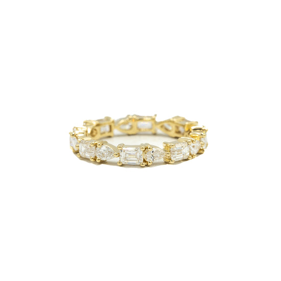 14ky 2.19ctw Pear & Emerald-Cut Diamond Band