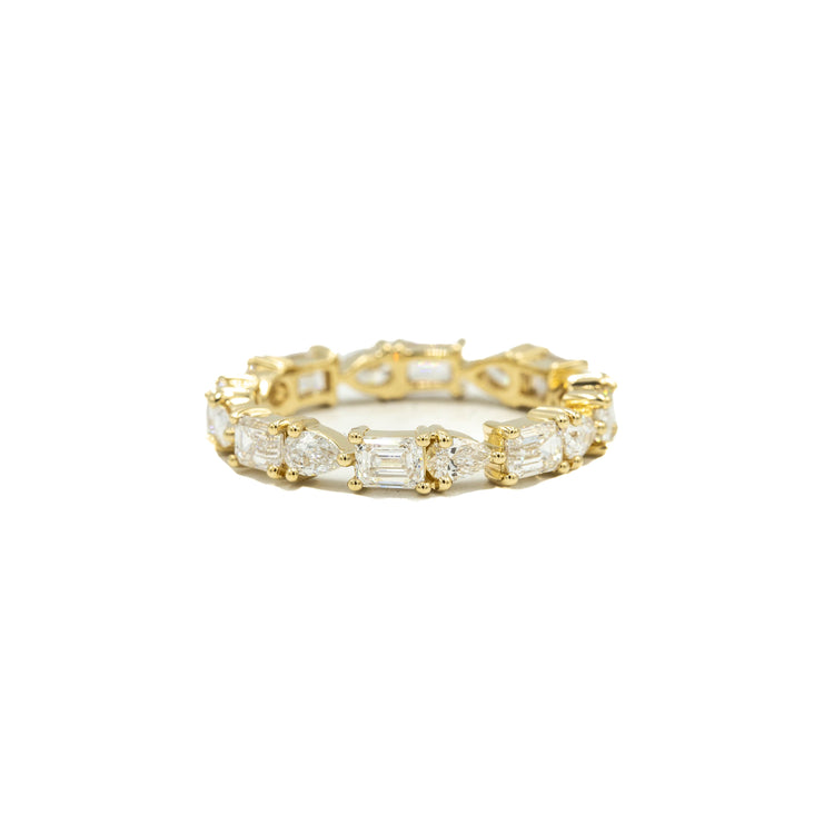 14ky 2.19ctw Pear & Emerald-Cut Diamond Band