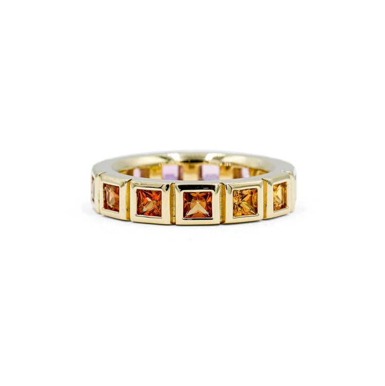 14ky Ombre Sapphire Princess-Cut Bezel Band