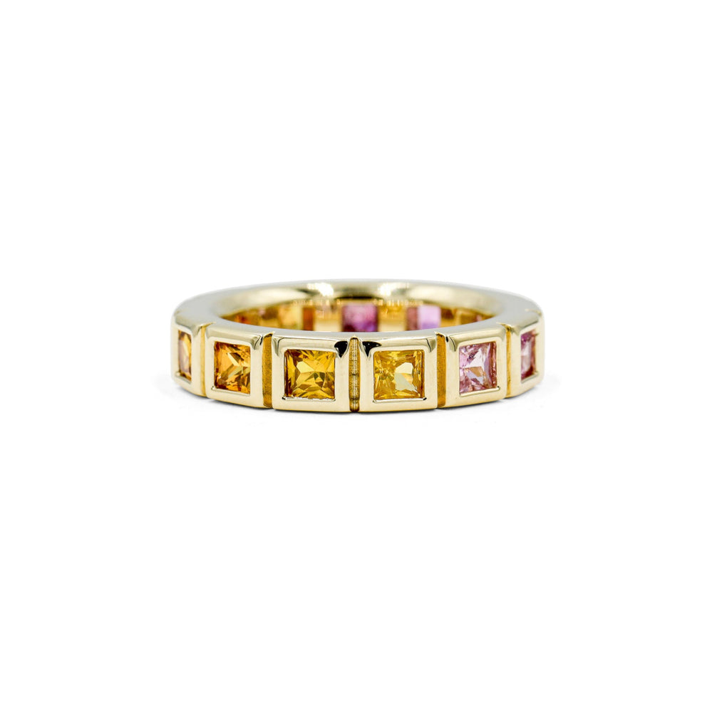 14ky Ombre Sapphire Princess-Cut Bezel Band