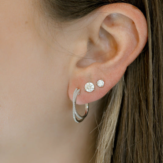 14kw .21ctw Double Crossover Diamond Hoops
