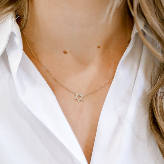 14ky Star of David Diamond Necklace
