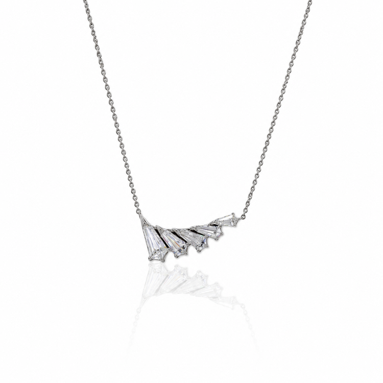 14kw 3.15ctw Lab Pheonix Wing Necklace