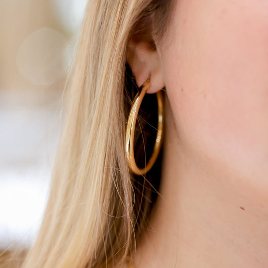 14ky Vintage Gold 50mm Hoops