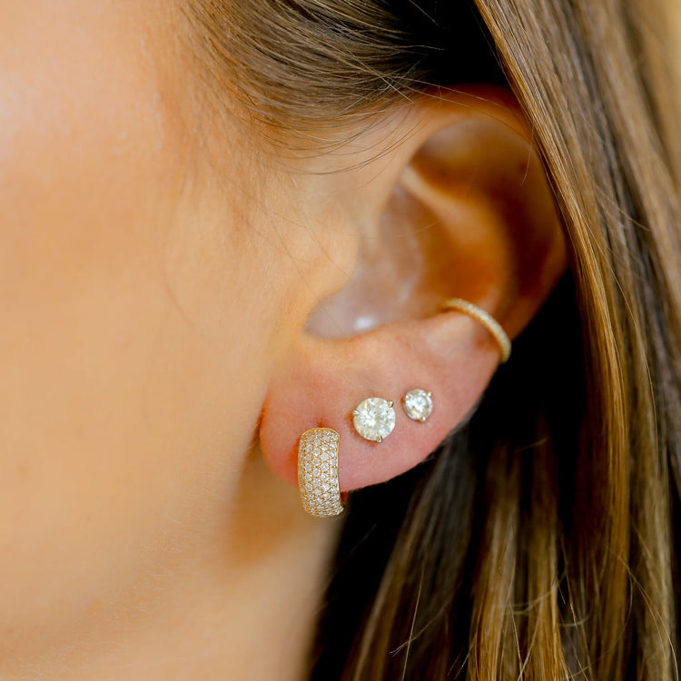 14ky .50ctw 12mm Micro Pave Huggie Earrings