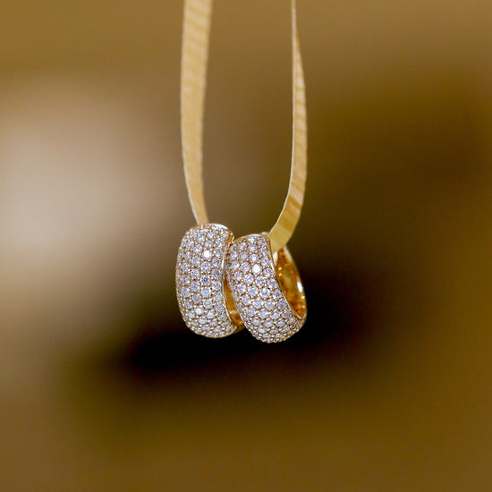14ky .50ctw 12mm Micro Pave Huggie Earrings