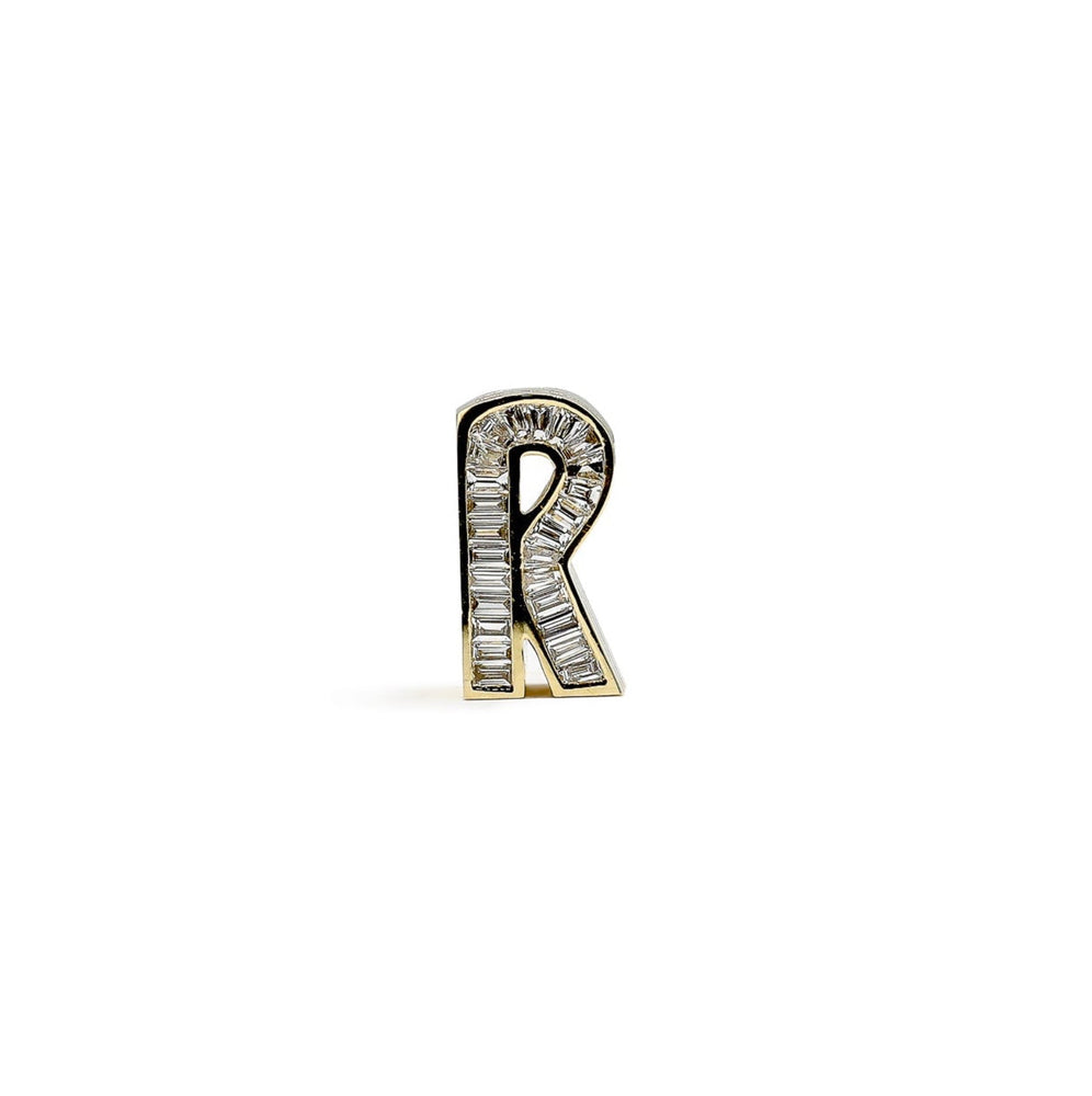 14ky Diamond Petite Slide-On Initial Pendant