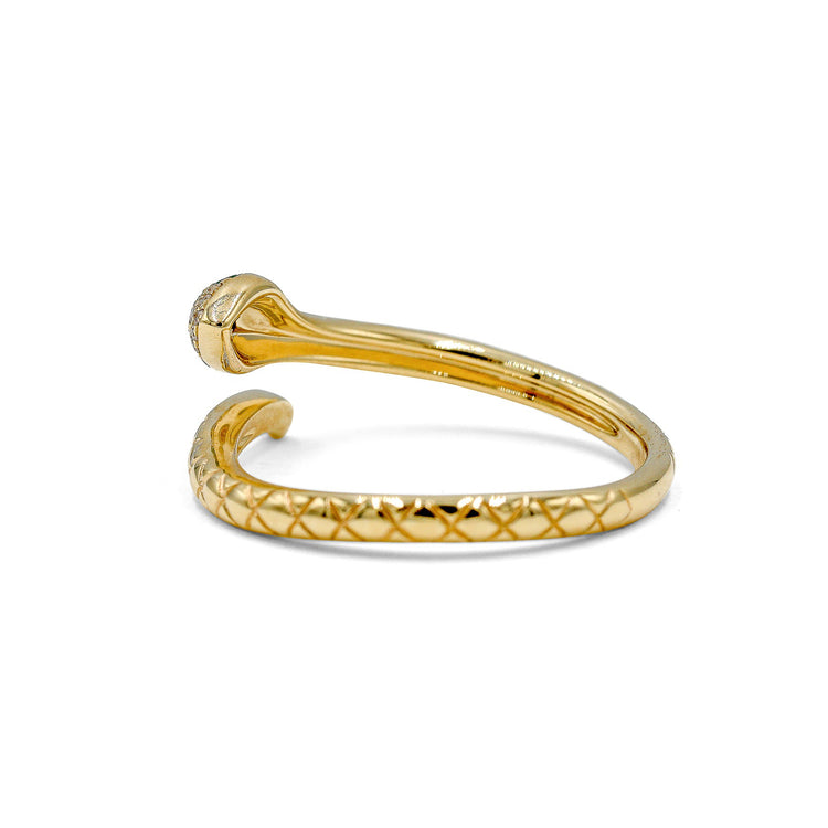 14ky Snake Wrap Diamond & Tsavorite Ring