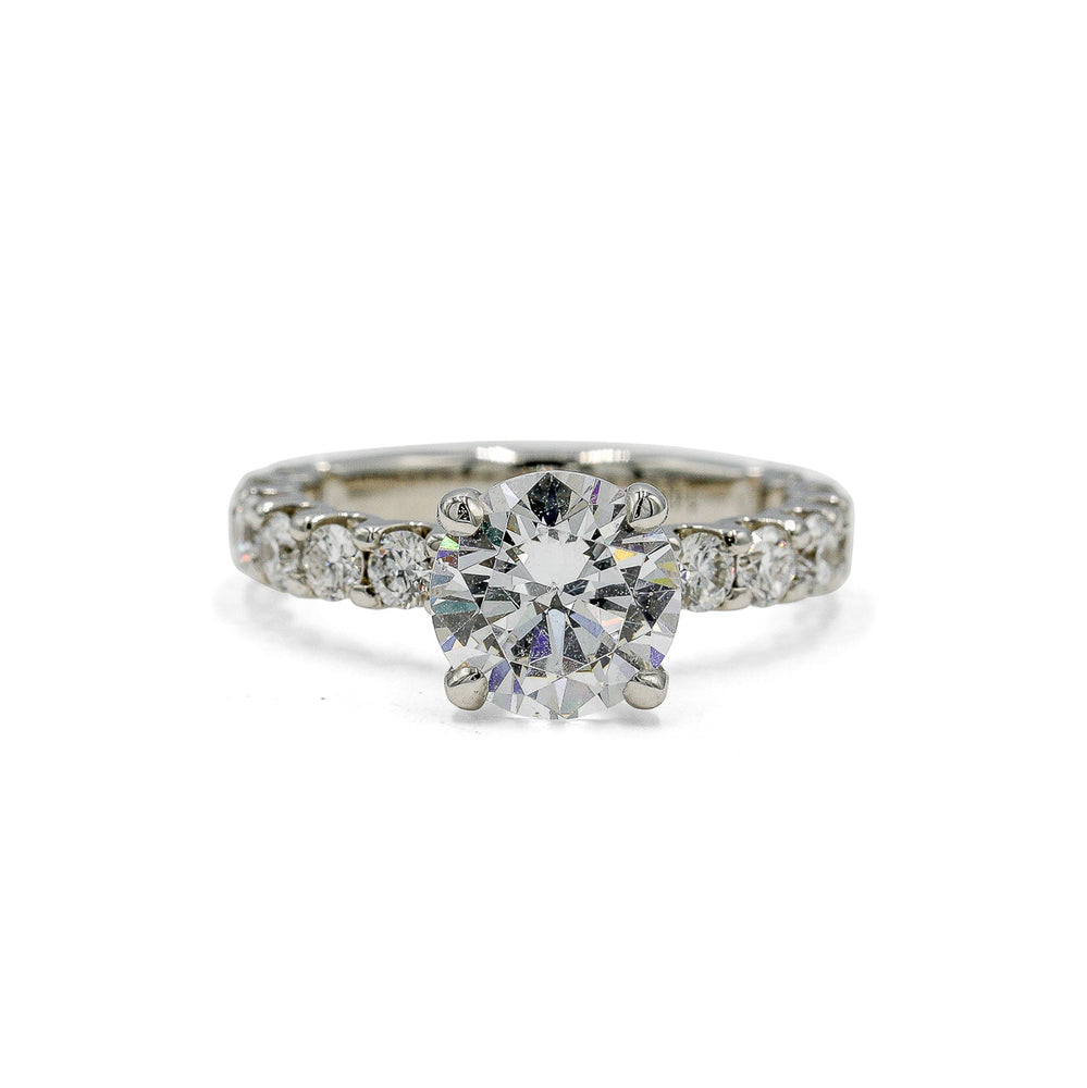 14kw Lab .98ctw Swoop-Set Diamond Ring