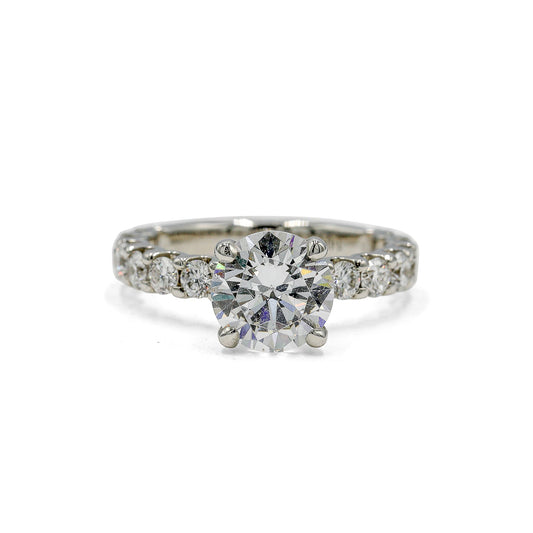 14kw Lab .98ctw Swoop-Set Diamond Ring