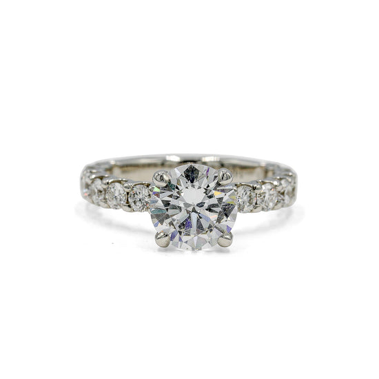 14kw Lab .98ctw Swoop-Set Diamond Ring