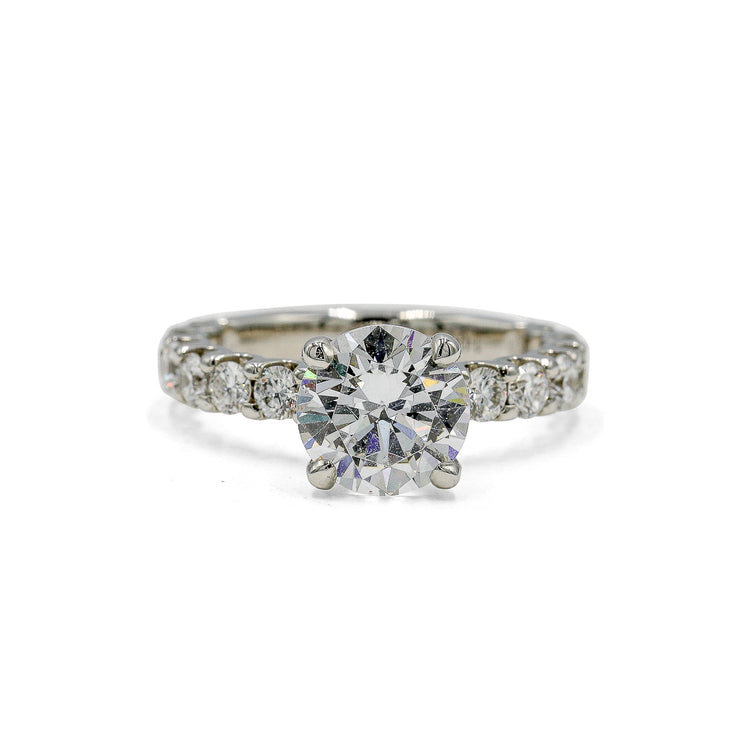 14kw Lab .98ctw Swoop-Set Diamond Ring