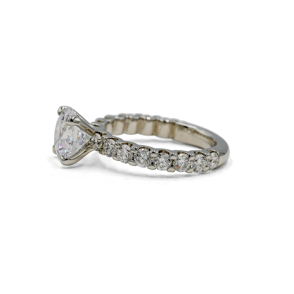 14kw Lab .98ctw Swoop-Set Diamond Ring