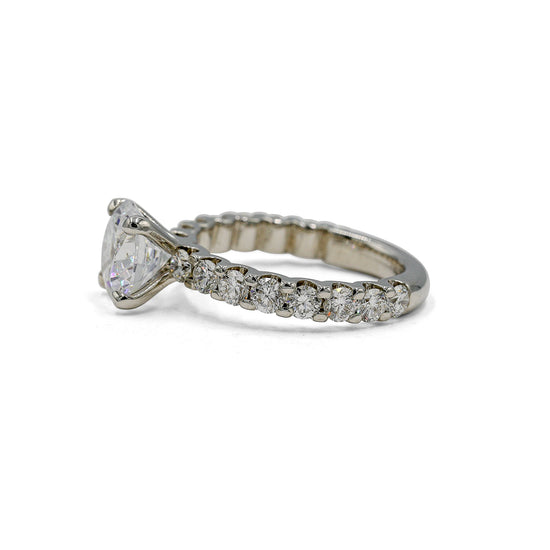 14kw Lab .98ctw Swoop-Set Diamond Ring