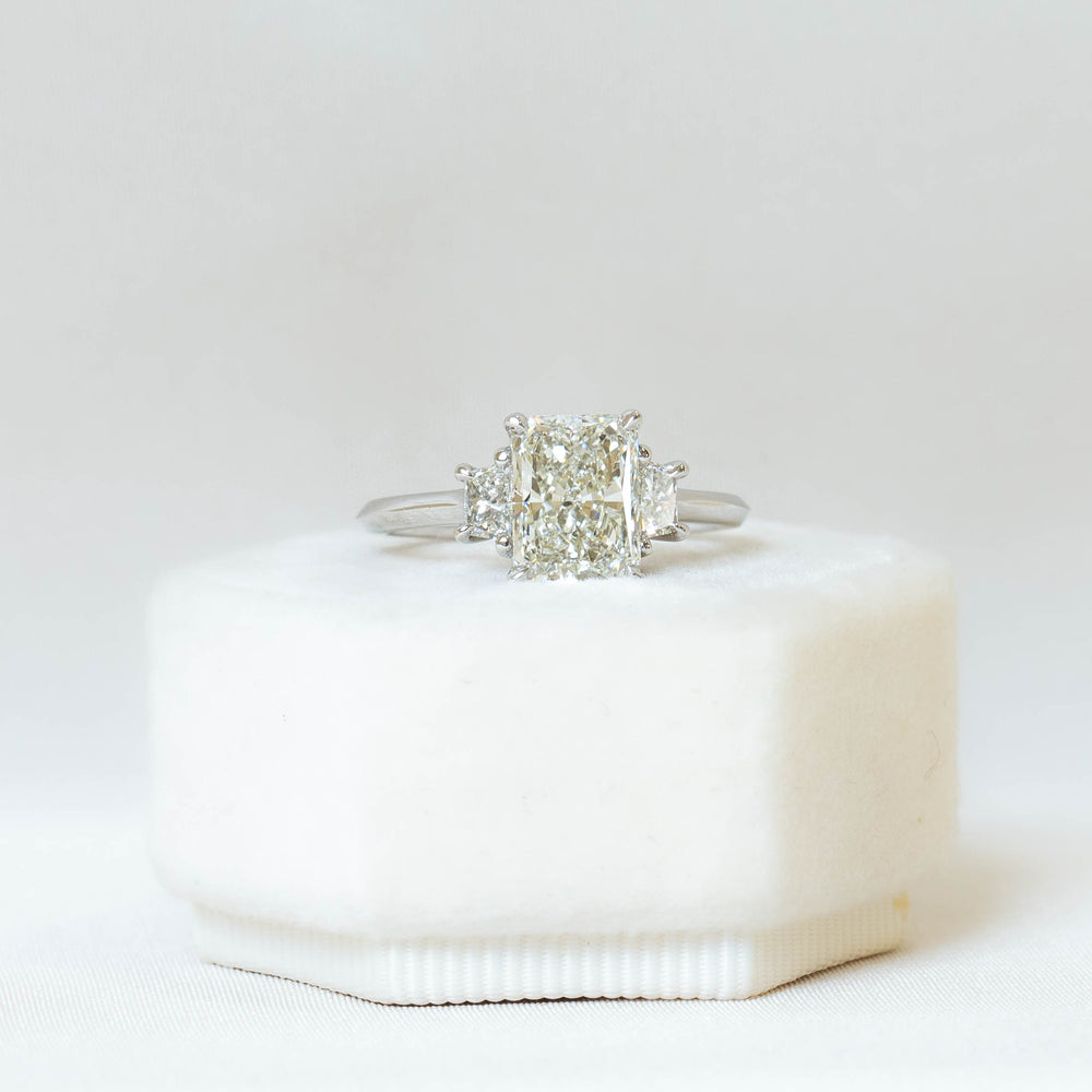 Platinum 2.01ct Radiant 3-Stone Diamond Ring