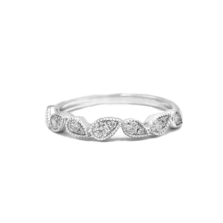 14kw Uneek Pave Pear Diamond Band