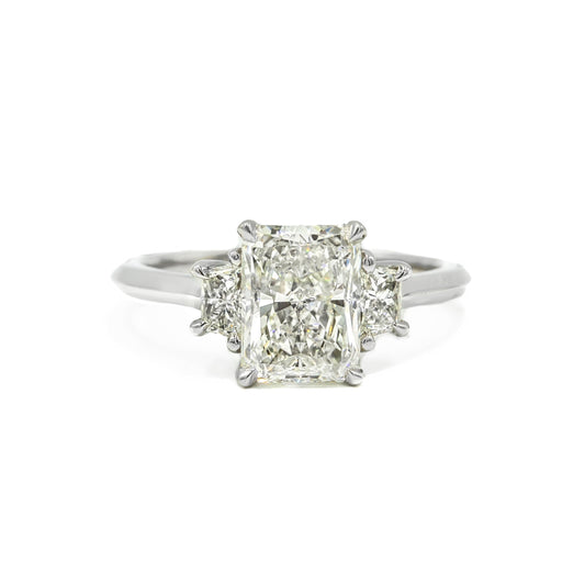 Platinum 2.01ct Radiant 3-Stone Diamond Ring