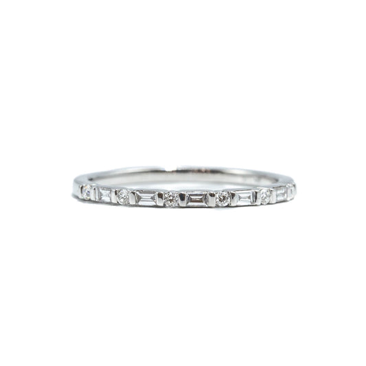 14kw Baguette & Round Diamond Band