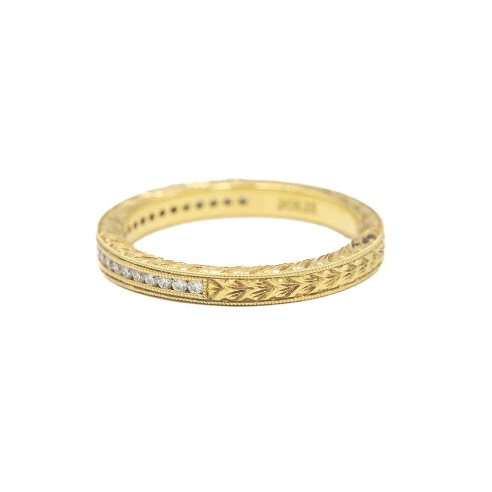 14ky Diamond Channel-Set Wedding Band