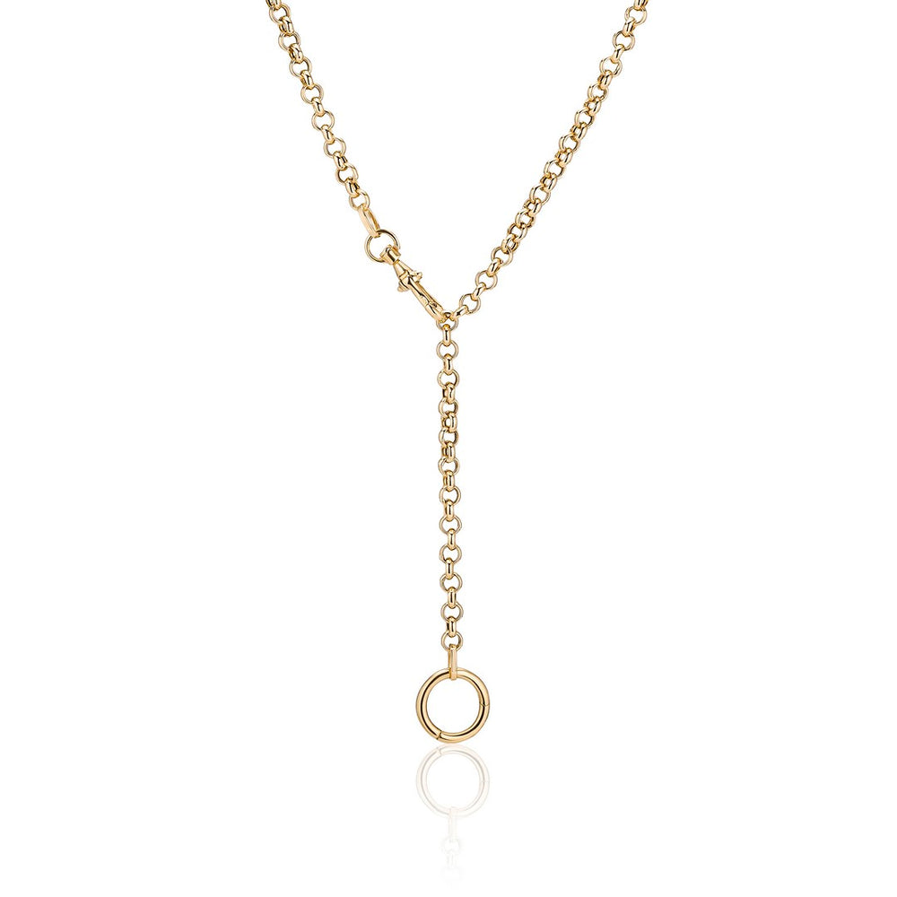 14ky 3.7mm Rolo & Swivel Chain Necklace