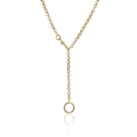 14ky 3.7mm Rolo & Swivel Chain Necklace