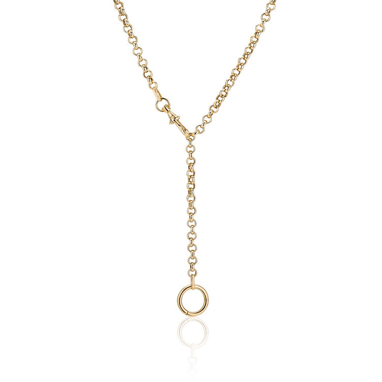 14ky 3.7mm Rolo & Swivel Chain Necklace