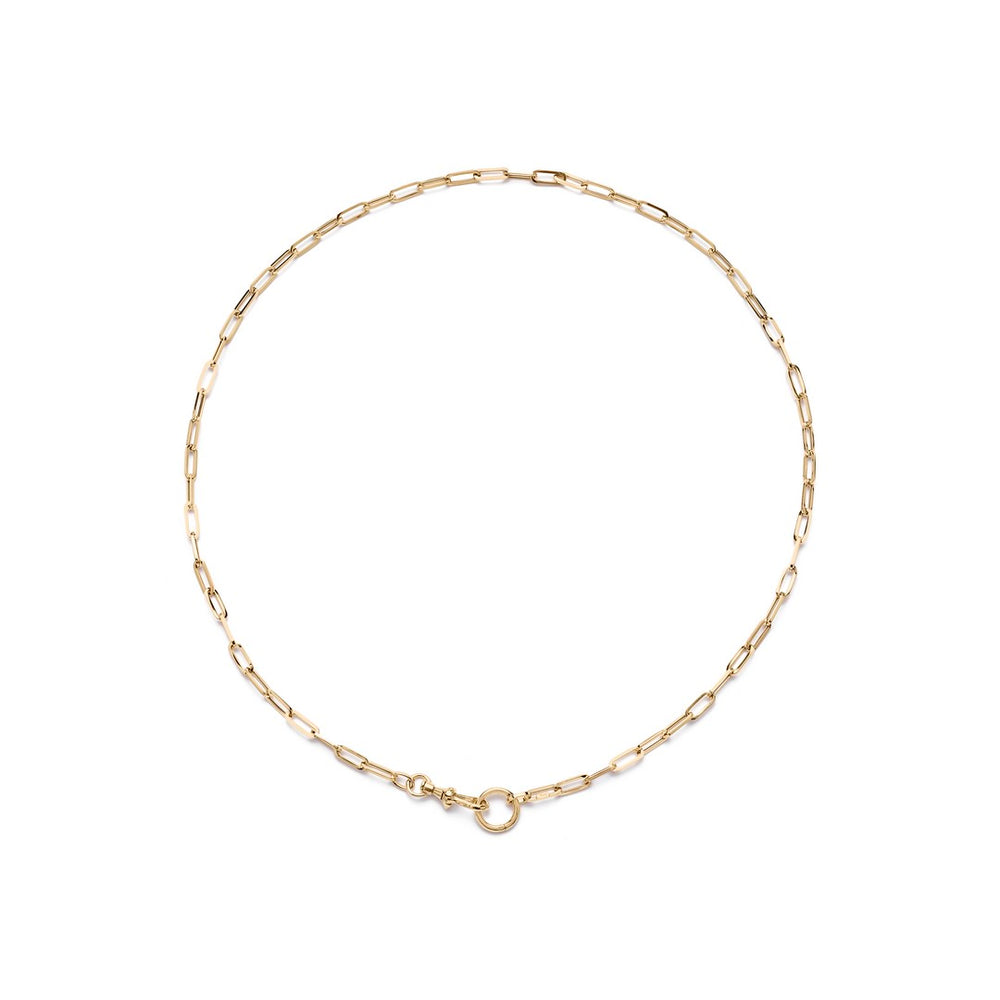 14ky 3.7mm Rolo & Swivel Chain Necklace